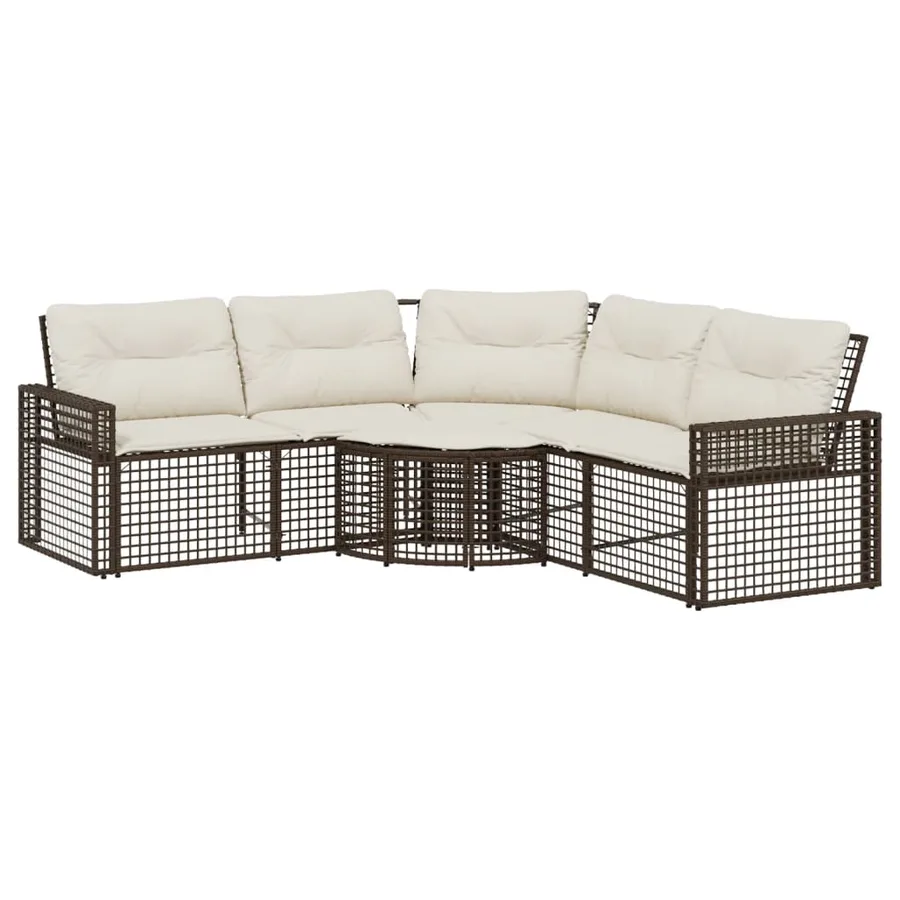 Canapé de jardin et coussins et repose-pied en forme de L rotin - 2