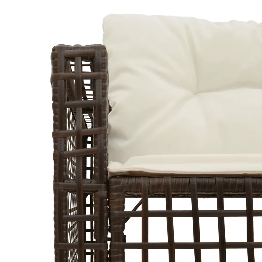 Canapé de jardin et coussins et repose-pied en forme de L rotin - 7