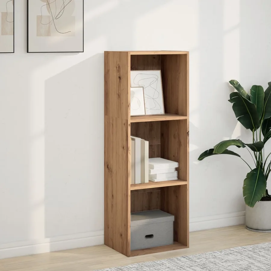 Bibliothèque chêne artisanal 40x30x114 cm bois d'ingénierie - 3