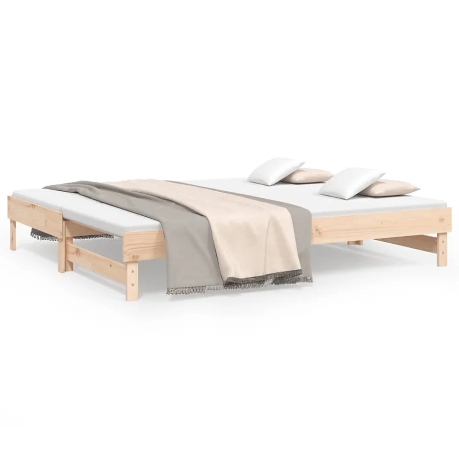 Lit coulissant sans matelas 2x(80x200) cm Bois de pin massif - 2