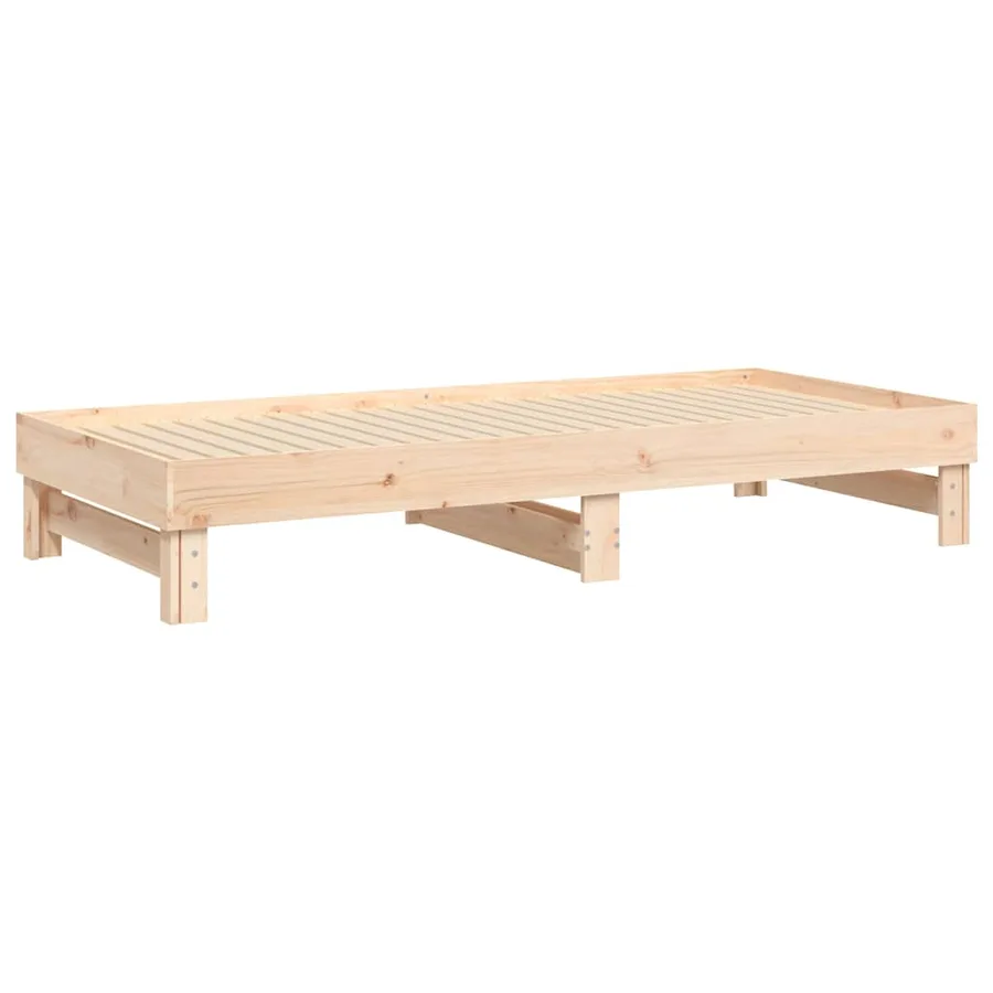 Lit coulissant sans matelas 2x(80x200) cm Bois de pin massif - 8