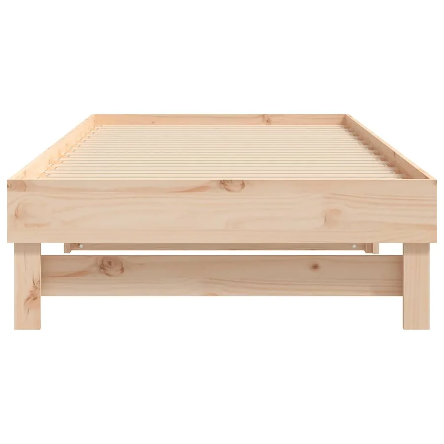 Lit coulissant sans matelas 2x(80x200) cm Bois de pin massif - 9