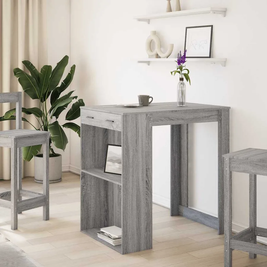 Table de bar sonoma gris 102x70x103,5 cm bois d'ingénierie - 3