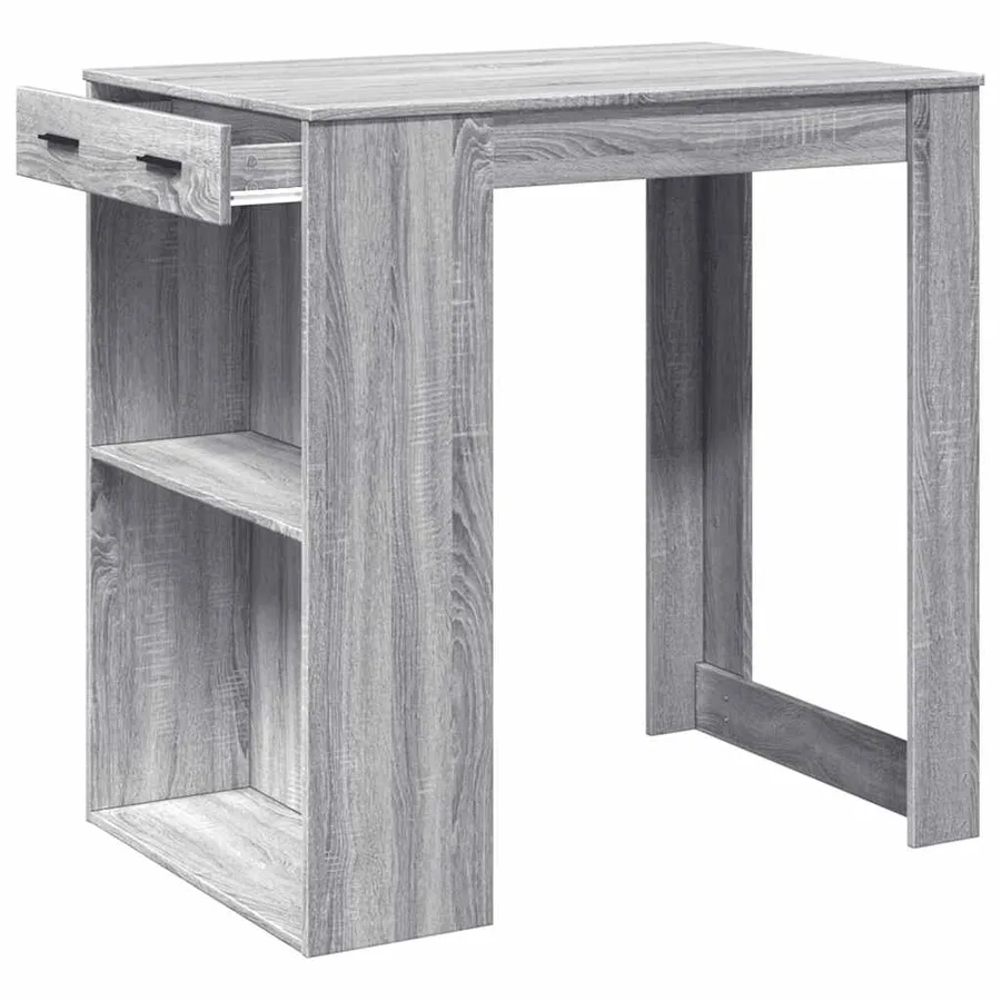 Table de bar sonoma gris 102x70x103,5 cm bois d'ingénierie - 4