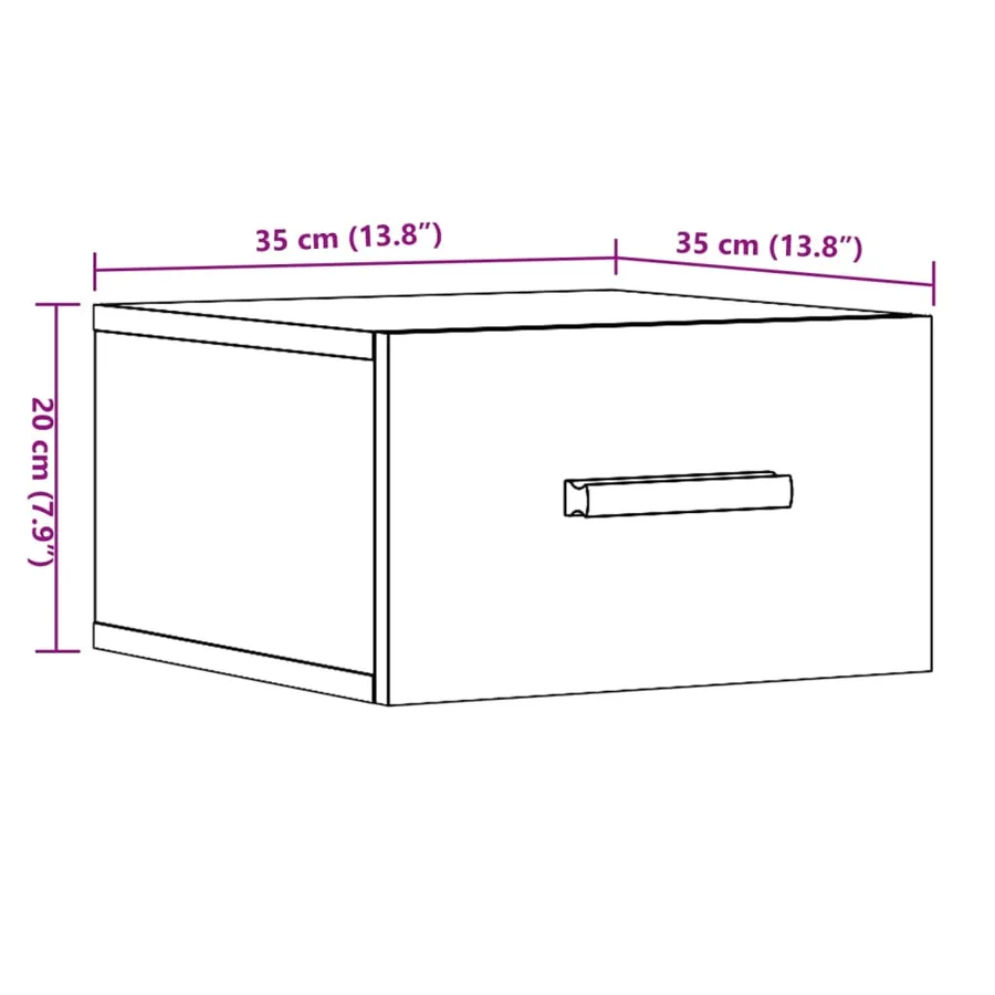 Table de chevet murale vieux bois 35x35x20 cm - 11
