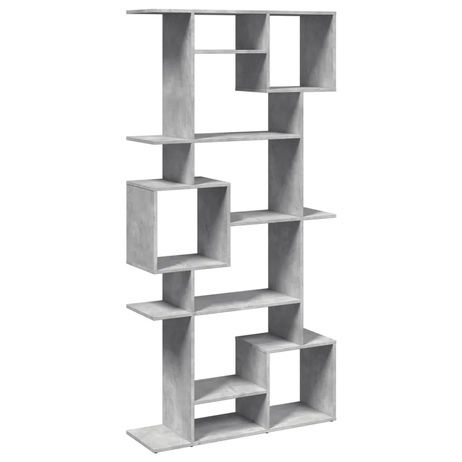 Bibliothèque gris béton 92x29x188 cm bois d'ingénierie - 2