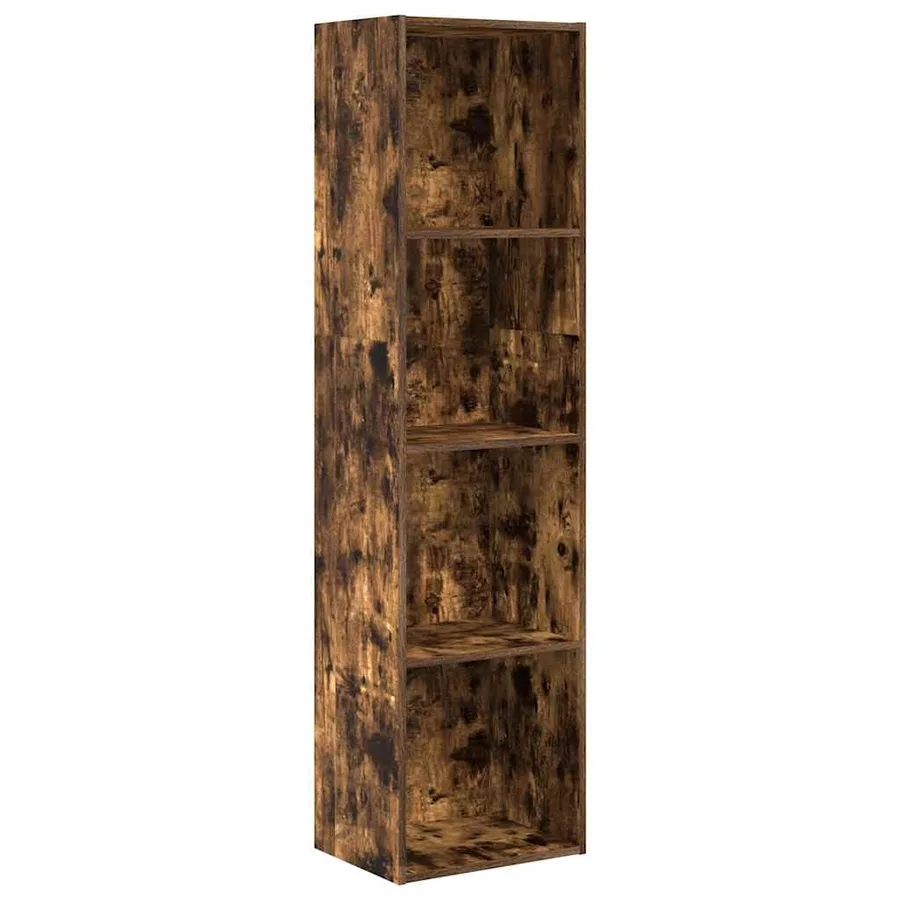 Bibliothèque chêne fumé 40x30x152 cm bois d'ingénierie - 2