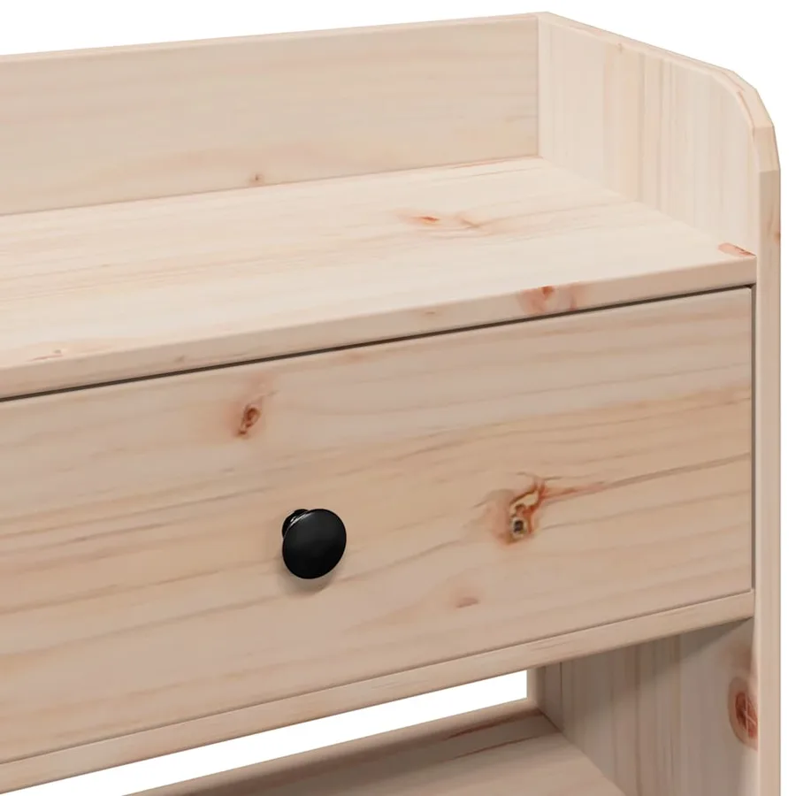 Tête de lit avec rangement 135 cm bois massif de pin - 8