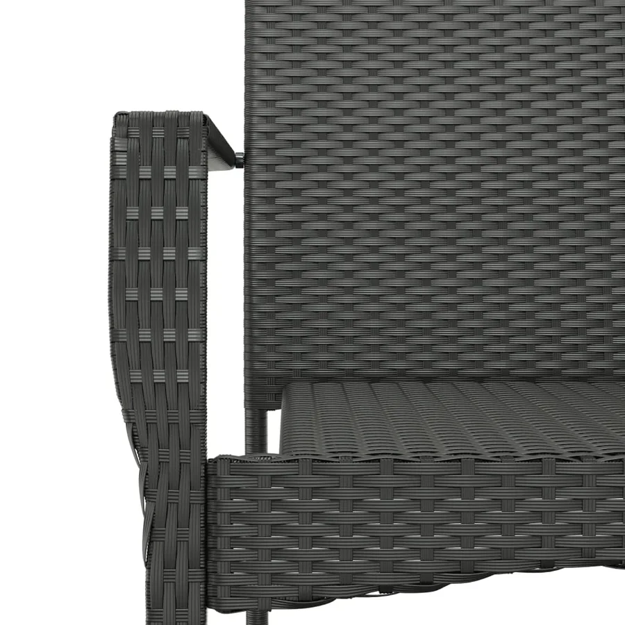 Ensemble à manger de jardin coussins 7pcs Noir Résine tressée - 8