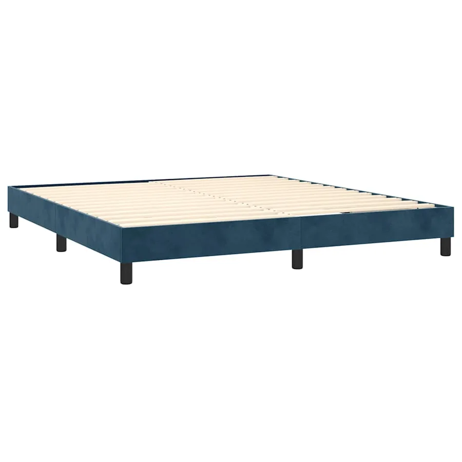 Sommier à lattes de lit et matelas Bleu foncé 160x200cm Velours - 4