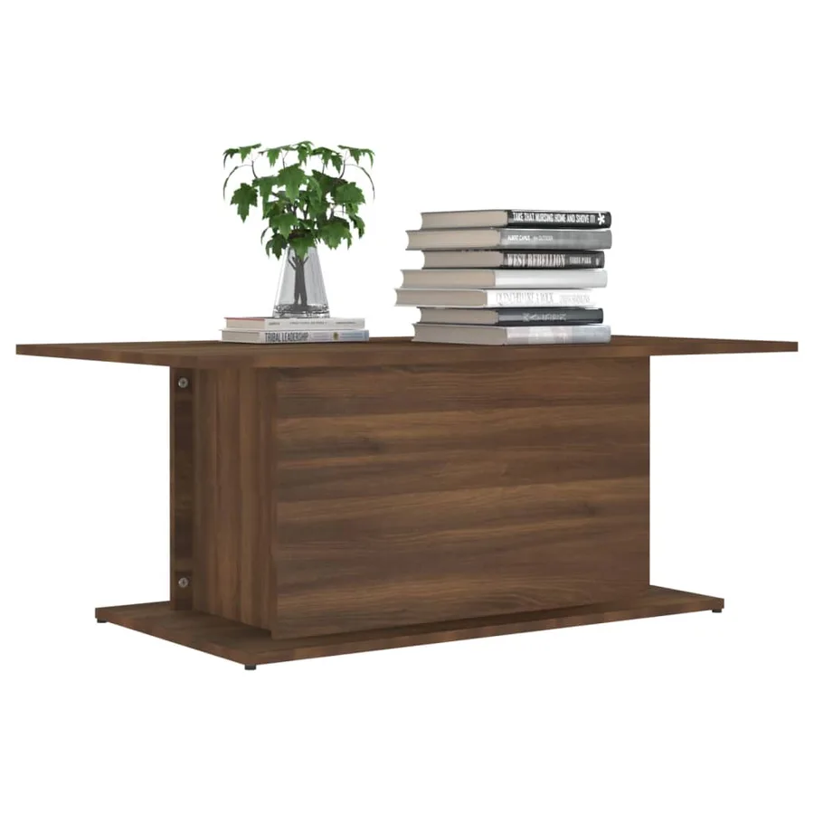 Table basse chêne marron 102x55,5x40 cm bois d'ingénierie - 6