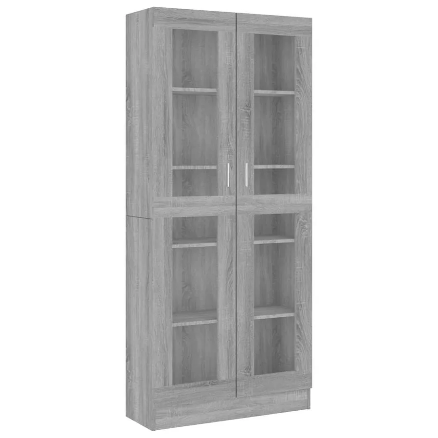 Armoire à vitrine Sonoma gris 82,5x30,5x185cm Bois ingénierie - 2