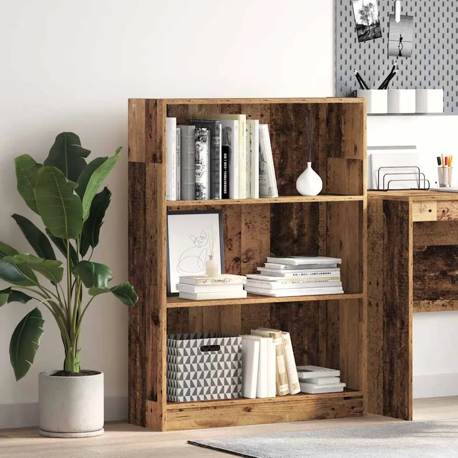 Bibliothèque vieux bois 80x24x109 cm bois d'ingénierie