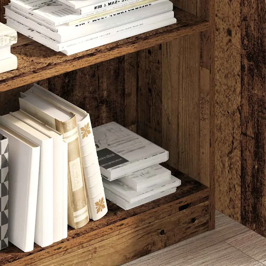Bibliothèque vieux bois 80x24x109 cm bois d'ingénierie - 3