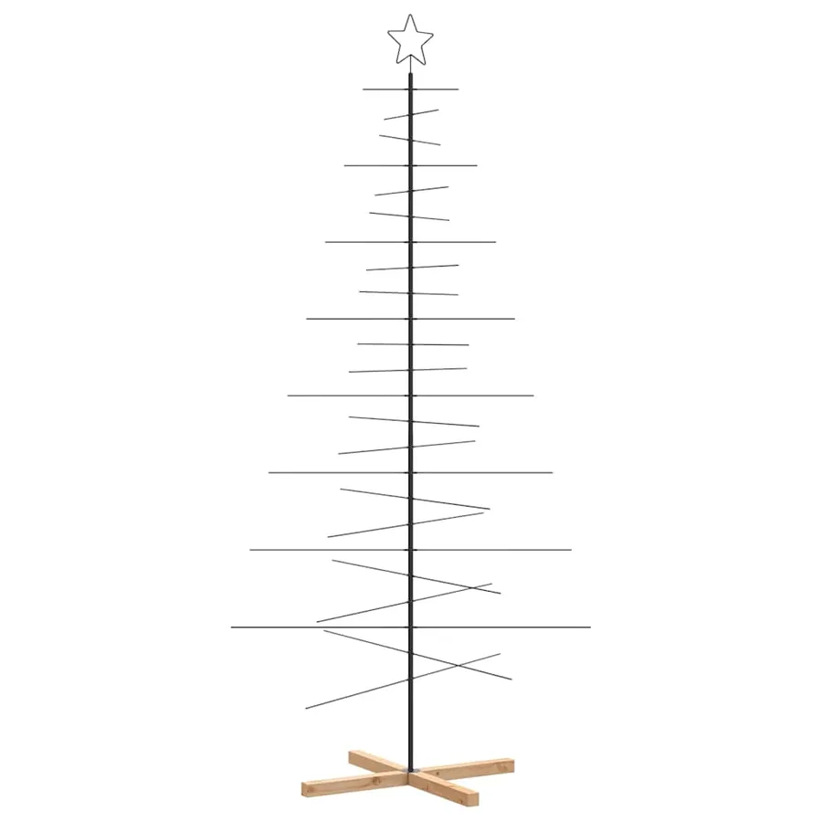 Arbre de Noël en métal avec base en bois noir 210 cm - 5