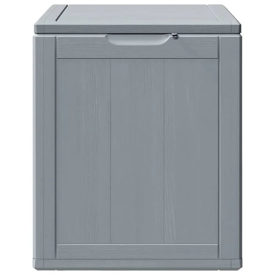 Boîte de rangement de jardin 90 L Gris PP aspect bois - 3