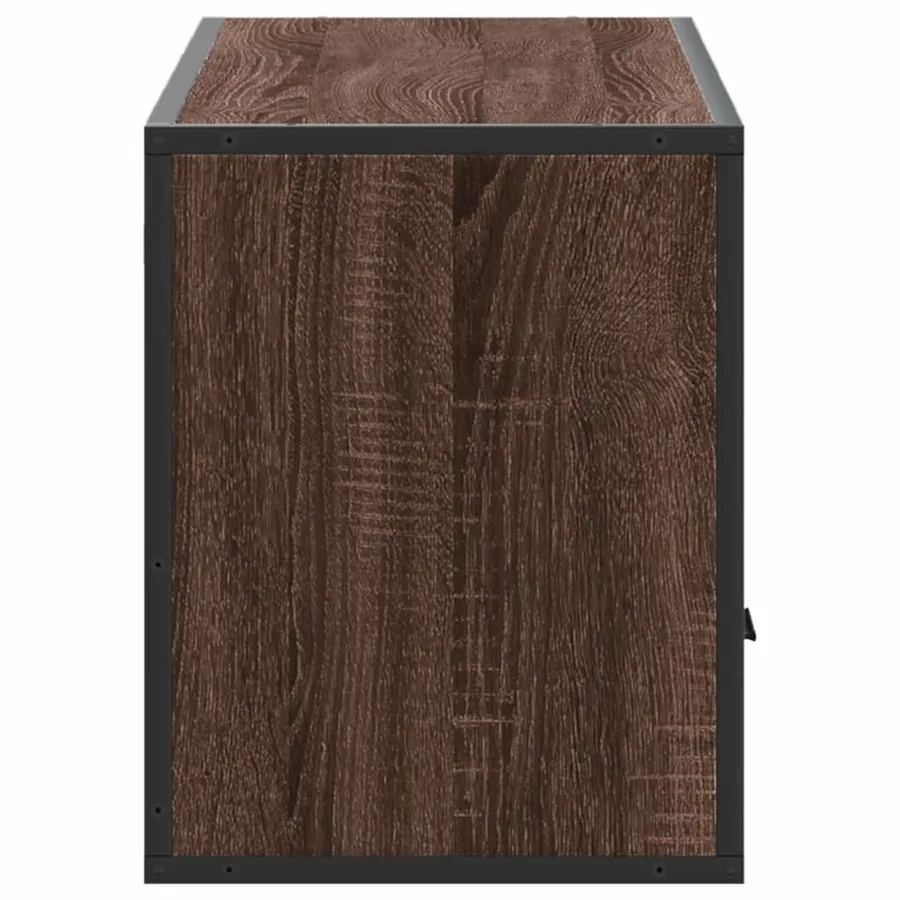 Meuble TV chêne marron 100x31x39,5cm bois d'ingénierie et métal - 5