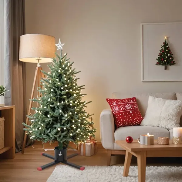 Support de sapin de Noël noir 61x61x15,5 cm