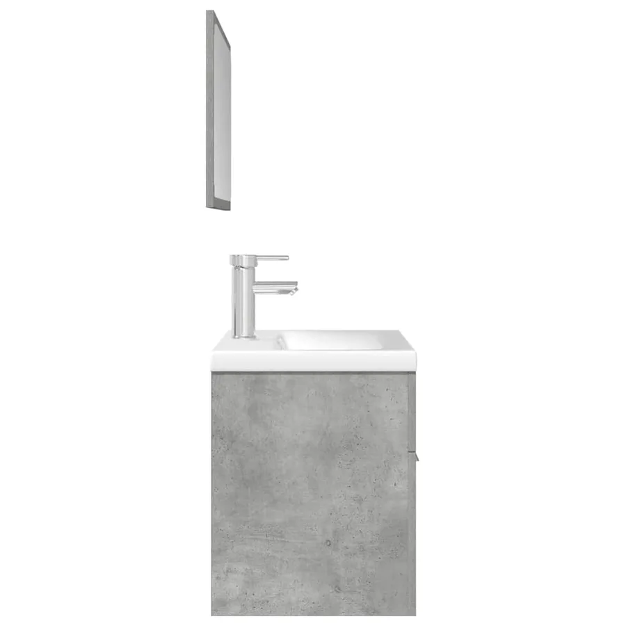 Ensemble de meubles de salle de bain 3 pcs gris béton - 6