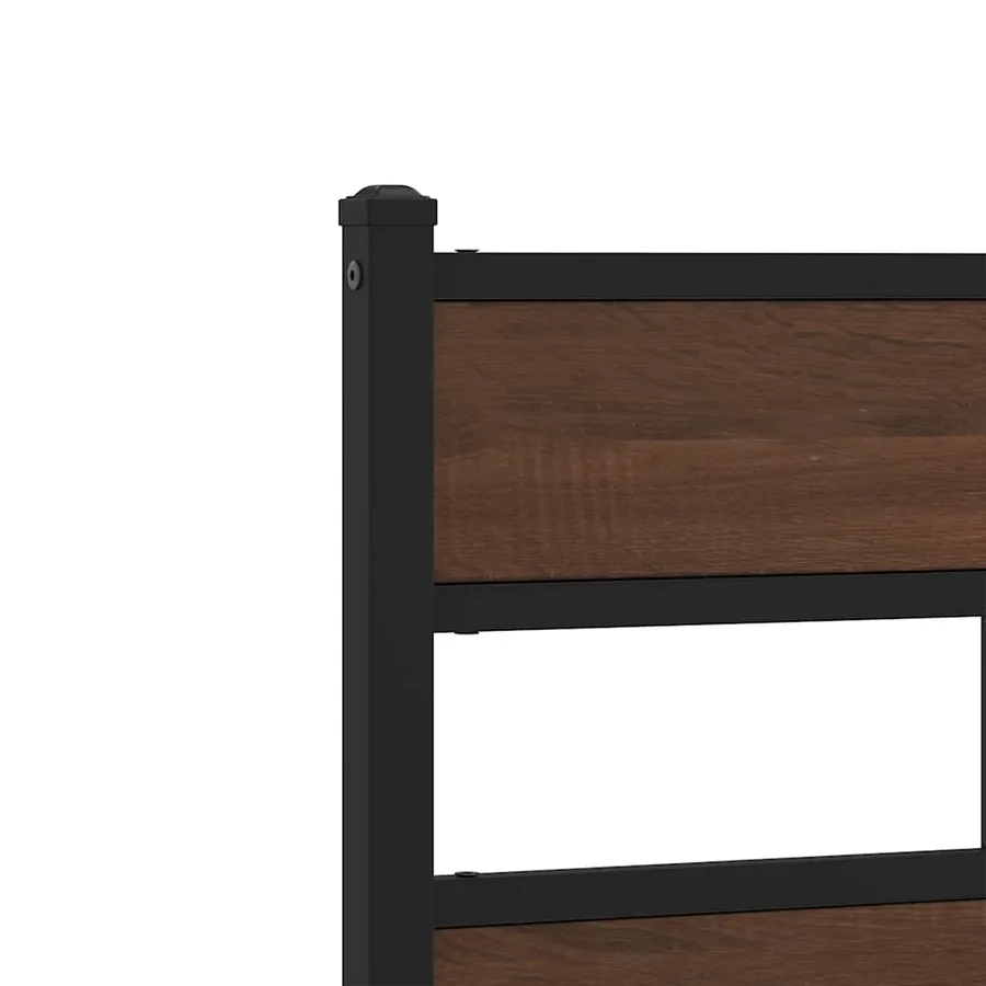 Tête de lit de remplacement chêne marron 107 cm acier et bois d'ingénierie - 5