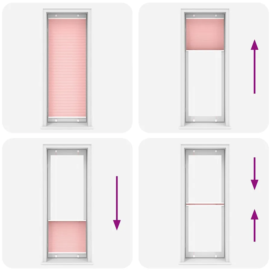 Store plissé rose 80x200 cm largeur du tissu 79,4 cm polyester - 8