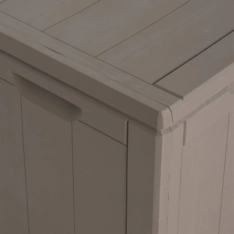 Boîte de rangement de jardin 180 L Marron PP aspect bois - 10