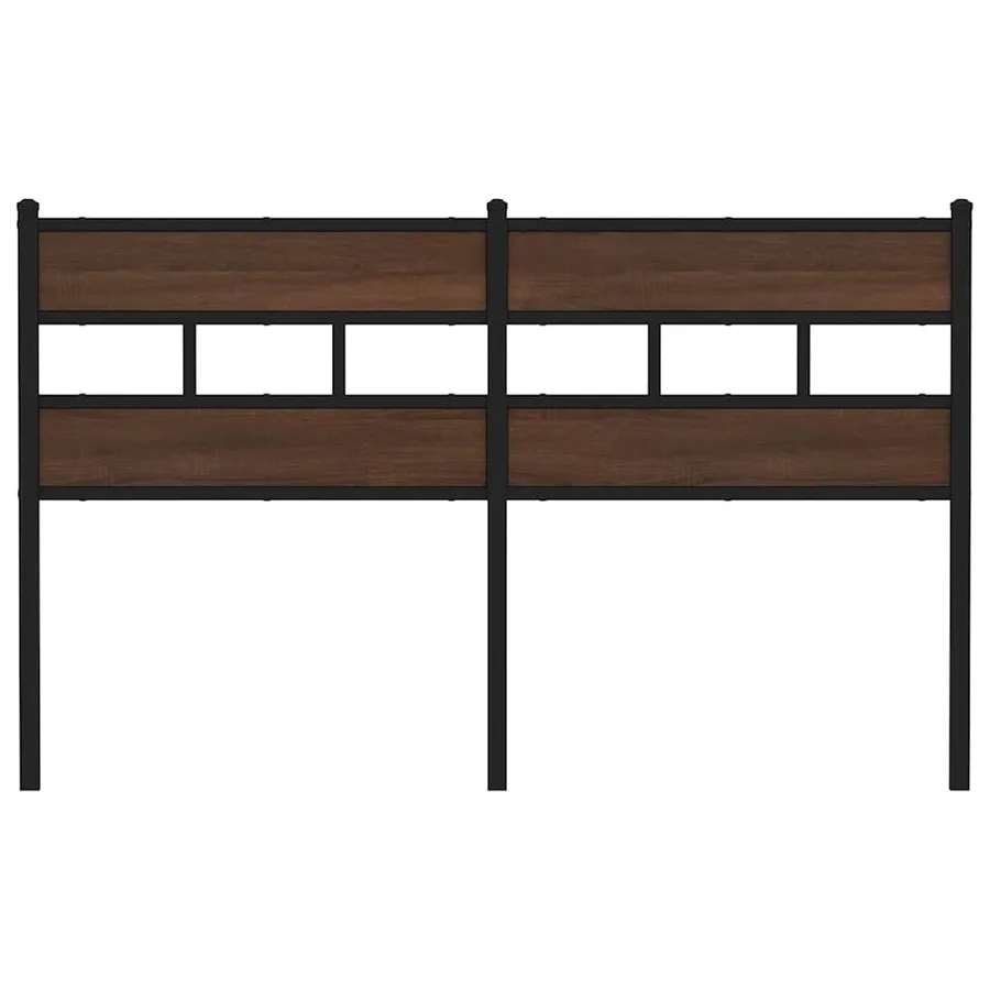 Tête de lit de remplacement chêne marron 135 cm acier et bois d'ingénierie - 3
