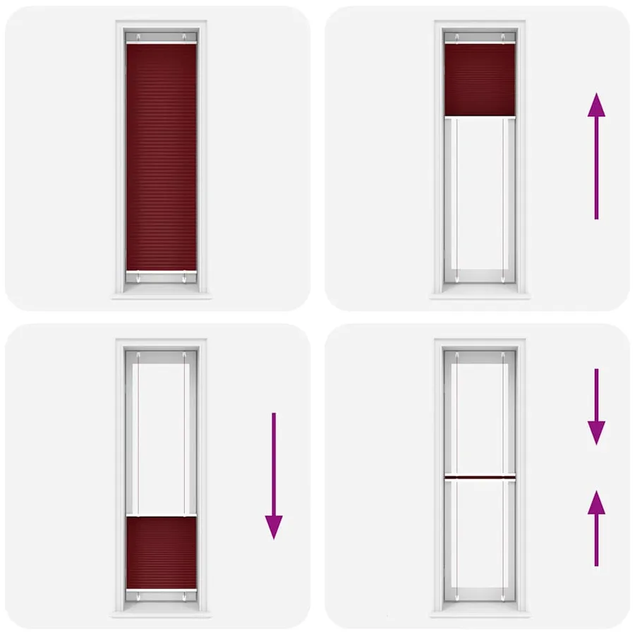 Store plissé rouge bordeaux 60x200 cm largeur du tissu 59,4 cm - 5