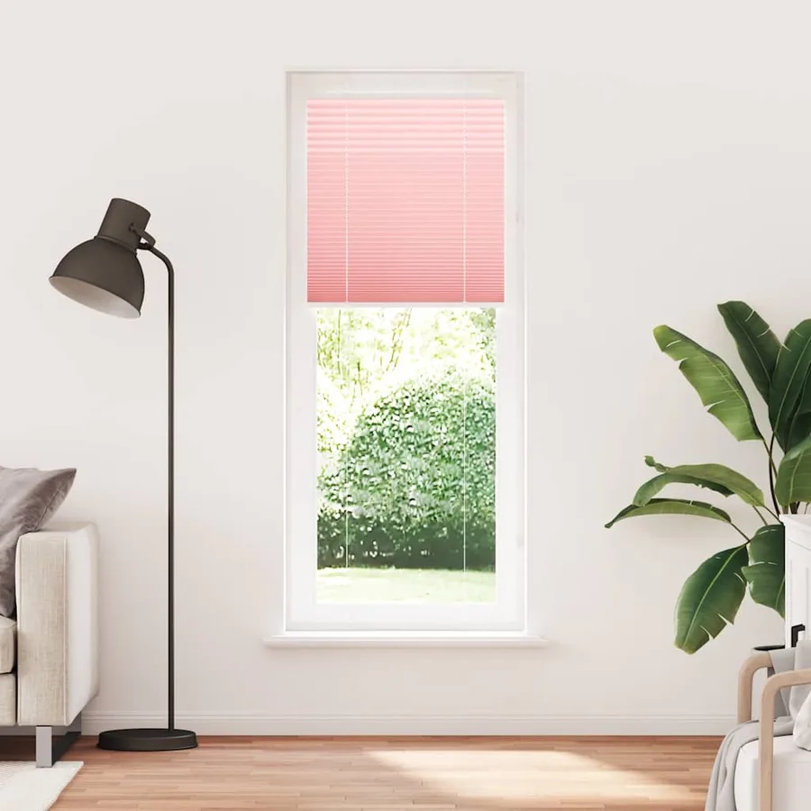 Store plissé rose 70x200 cm largeur du tissu 69,4 cm polyester - 2