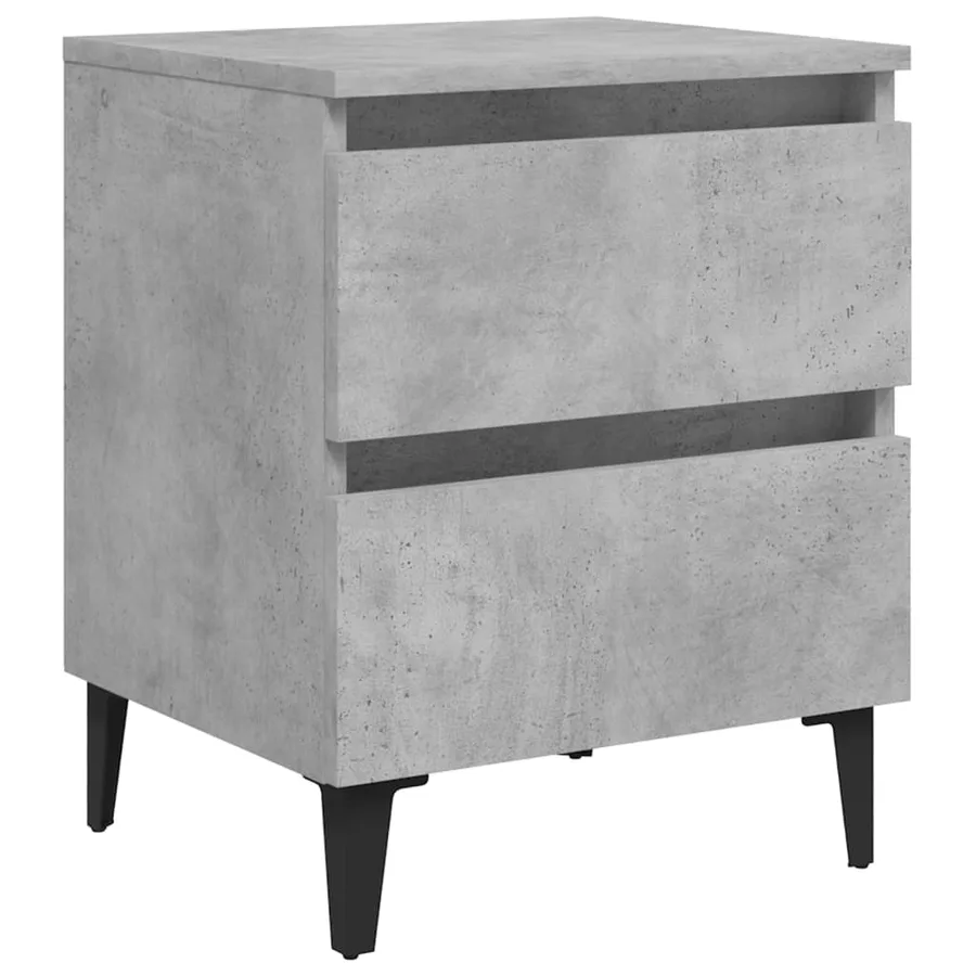 Table de chevet gris béton 40x35x50 cm bois d'ingénierie - 2
