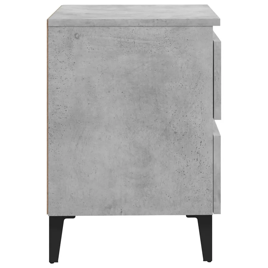 Table de chevet gris béton 40x35x50 cm bois d'ingénierie - 4