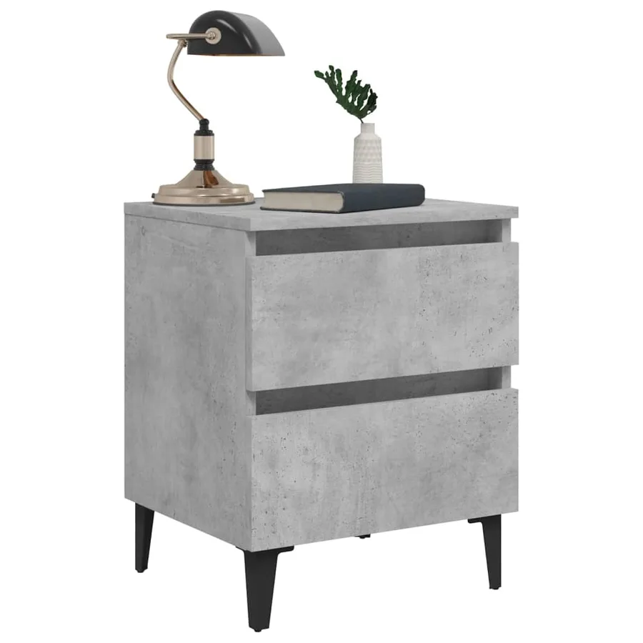 Table de chevet gris béton 40x35x50 cm bois d'ingénierie - 7