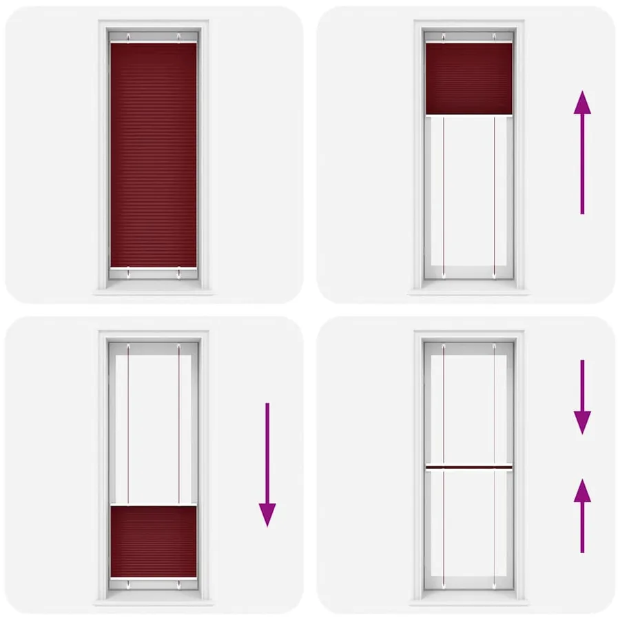 Store plissé rouge bordeaux 70x200 cm largeur du tissu 69,4 cm - 5