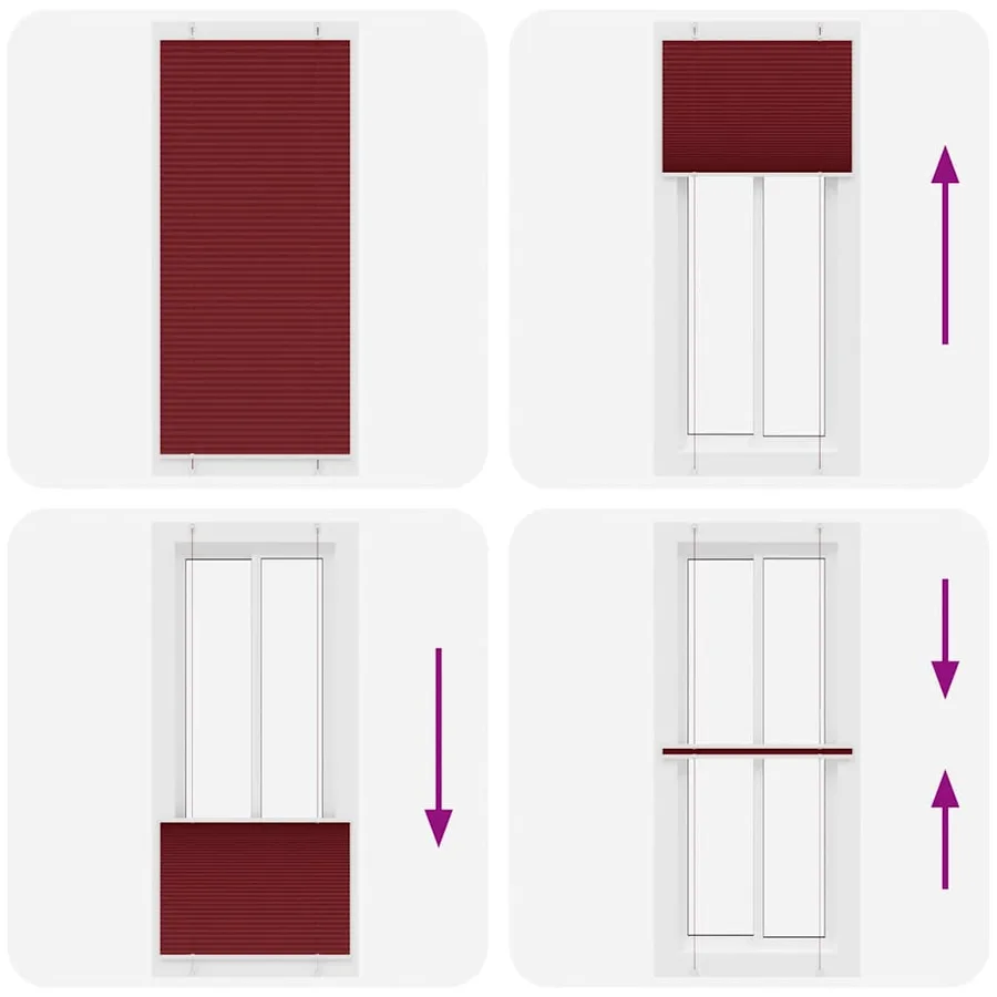 Store plissé rouge bordeaux 95x200 cm largeur du tissu 94,4 cm - 5