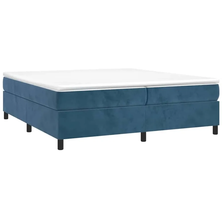 Sommier à lattes de lit et matelas Bleu foncé 200x200cm Velours - 2