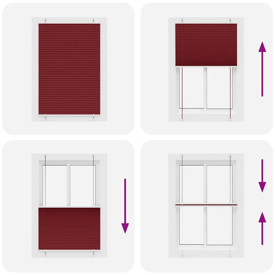 Store plissé rouge bordeaux 85x150 cm largeur du tissu 84,4 cm - 5