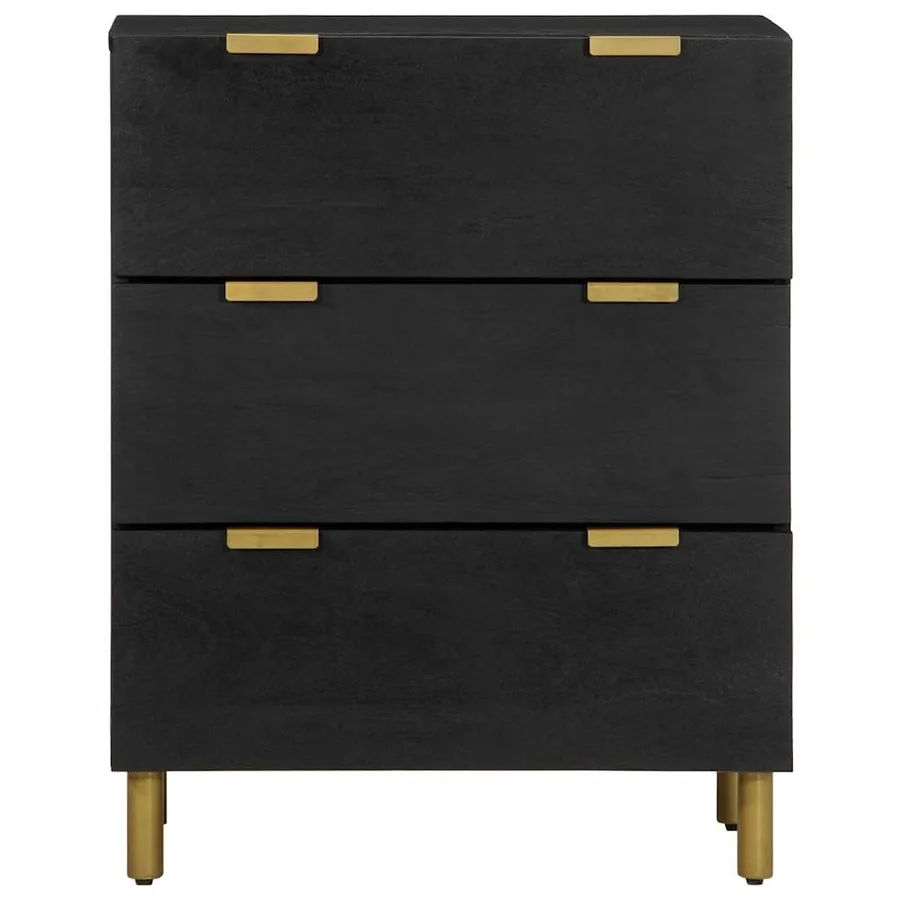 Buffet noir 60x33x75 cm bois d'ingénierie - 3