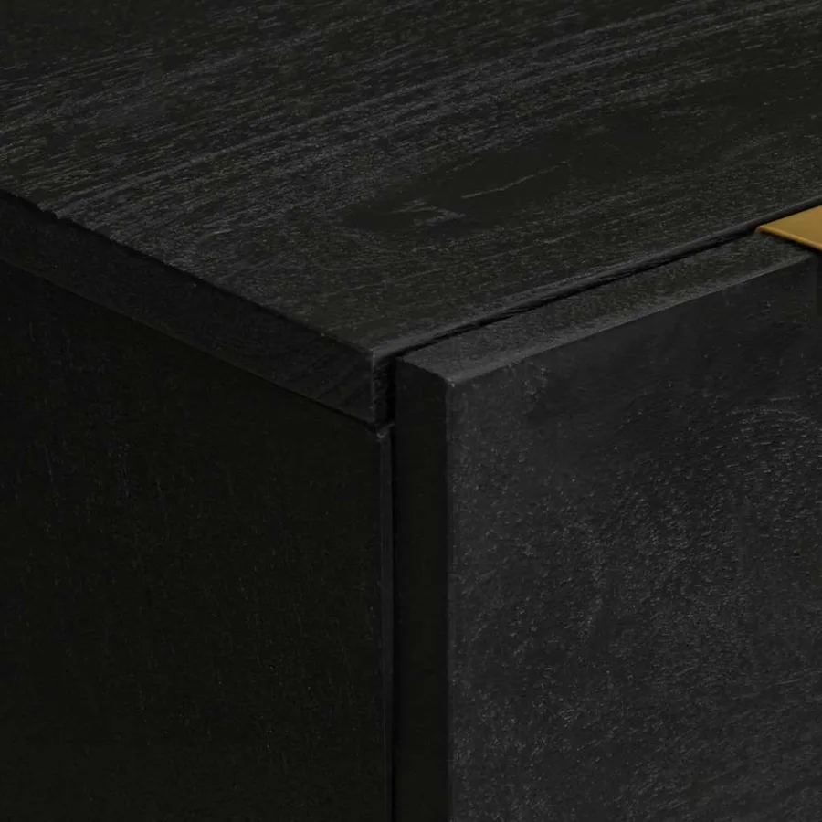Buffet noir 60x33x75 cm bois d'ingénierie - 6