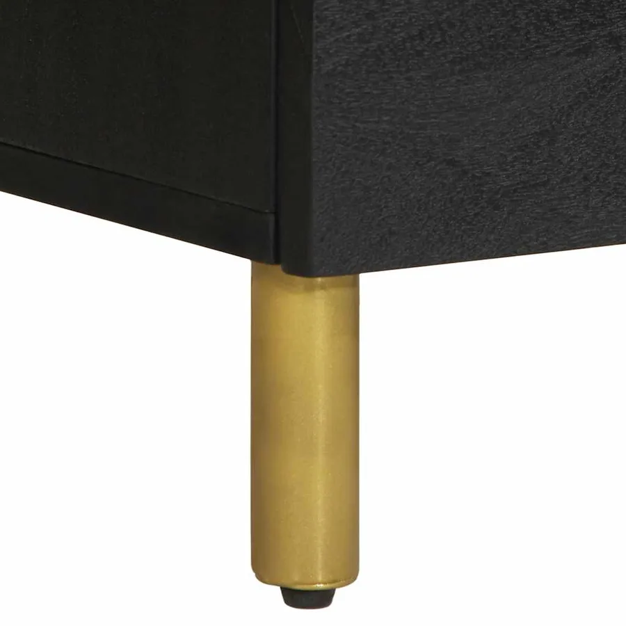 Buffet noir 60x33x75 cm bois d'ingénierie - 8