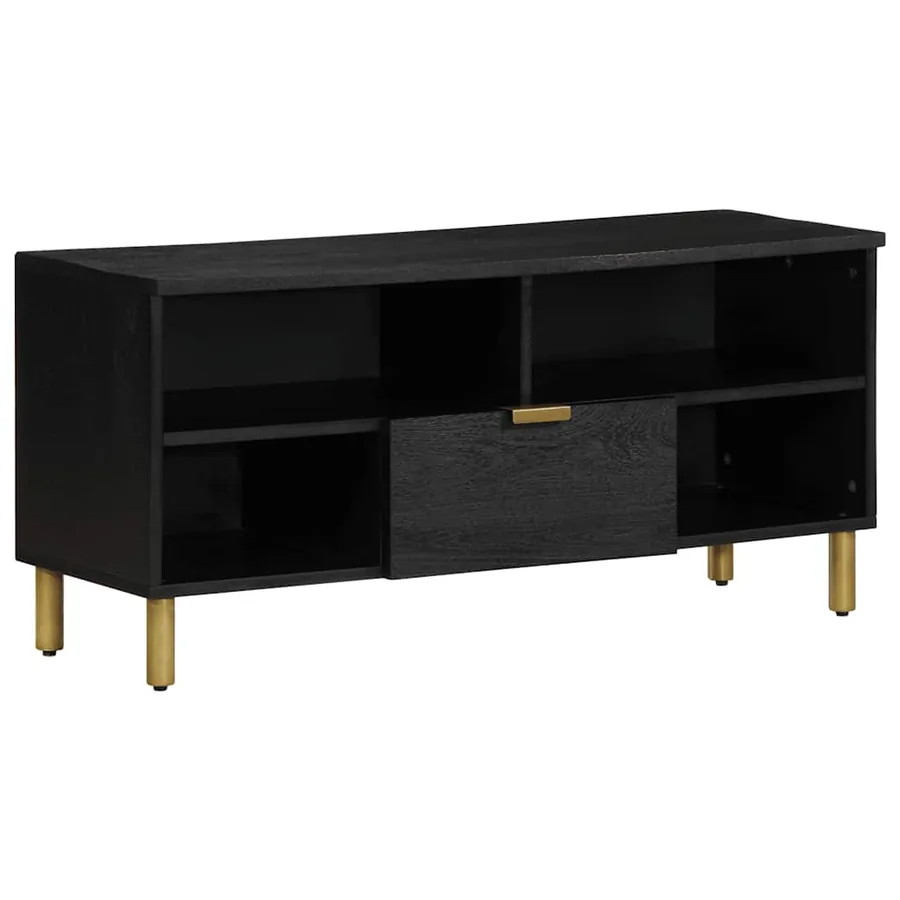 Meuble TV noir 100x33x46 cm bois d'ingénierie