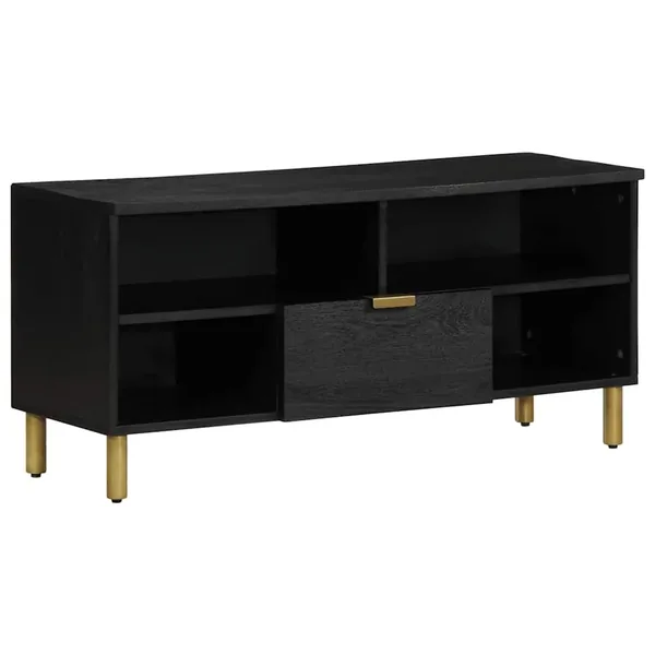 Meuble TV noir 100x33x46 cm bois d'ingénierie