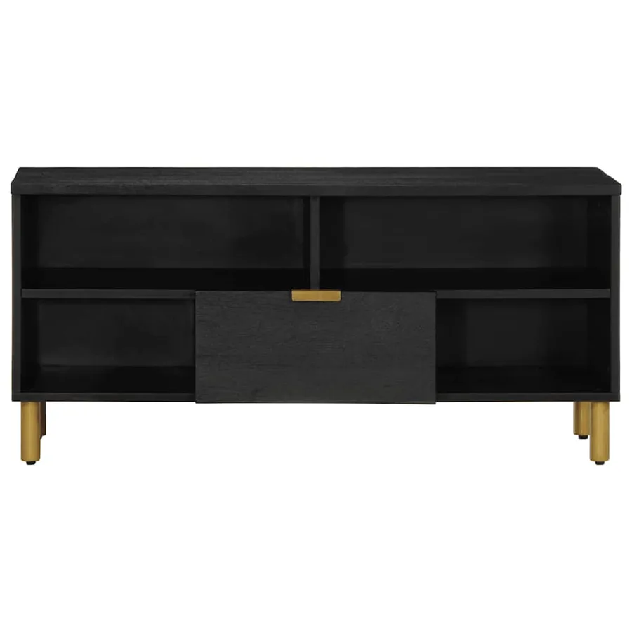 Meuble TV noir 100x33x46 cm bois d'ingénierie - 3