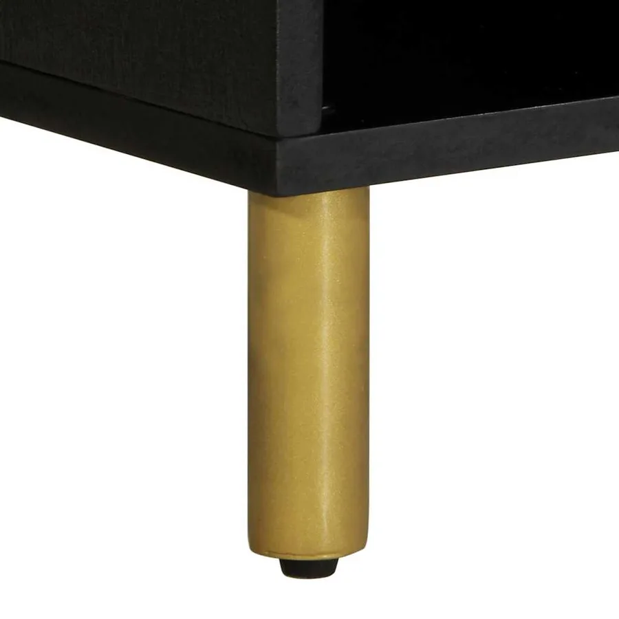 Meuble TV noir 100x33x46 cm bois d'ingénierie - 8