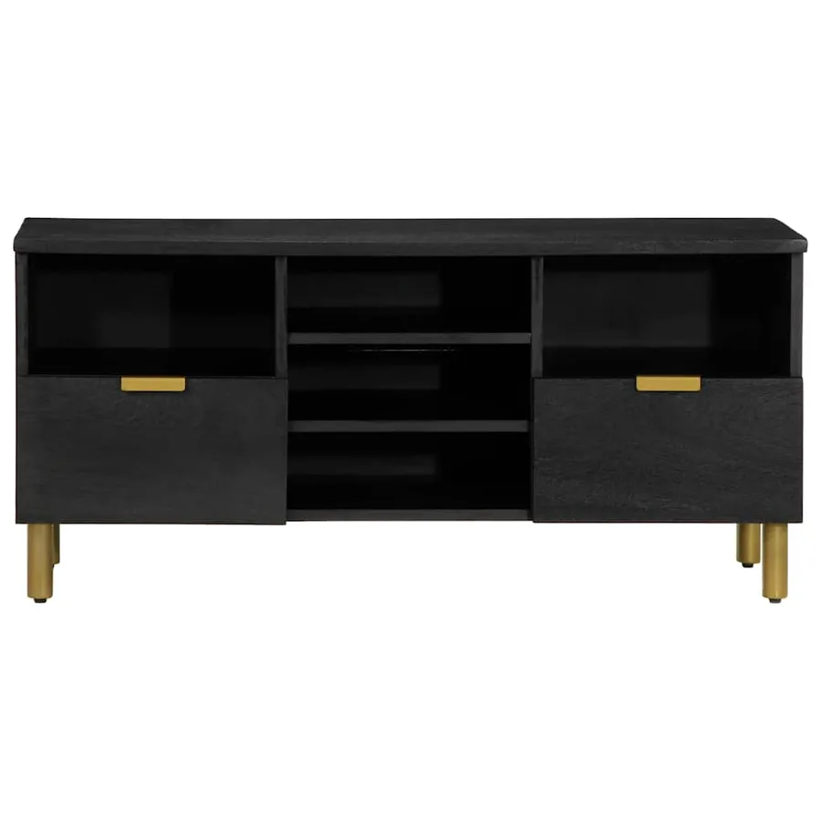 Meuble TV noir 100x33x46 cm bois d'ingénierie - 3