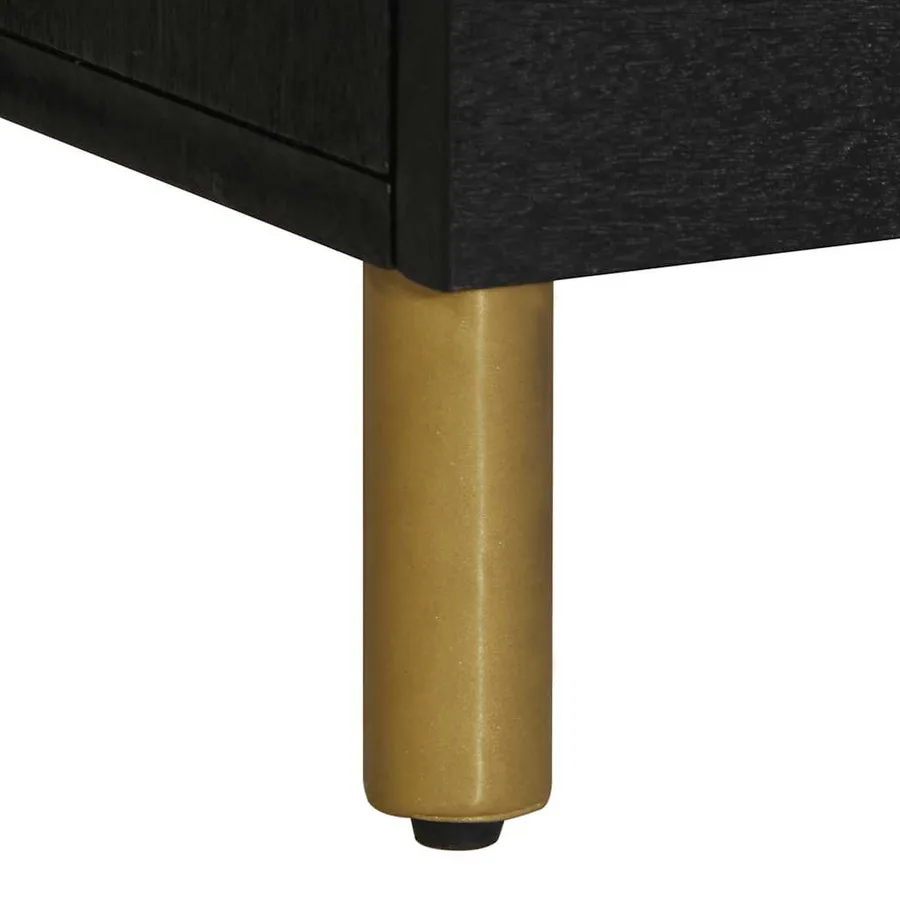 Meuble TV noir 100x33x46 cm bois d'ingénierie - 8