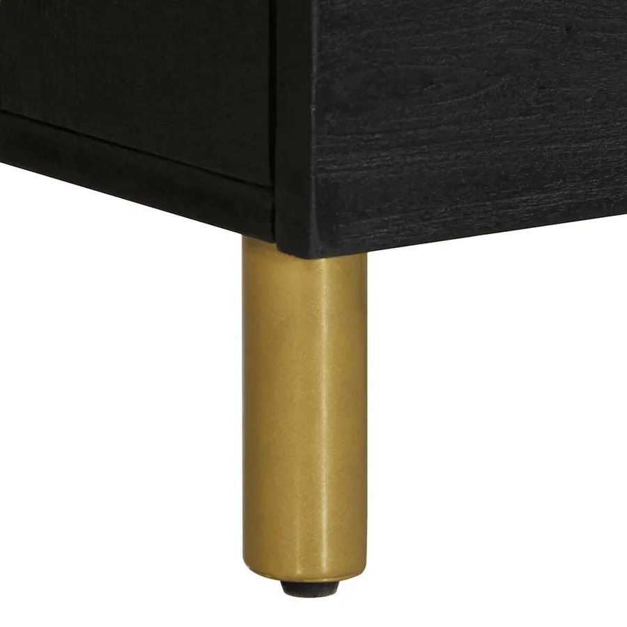 Tables de chevet 2 pcs noir 40x33x46 cm bois de manguier solide - 8