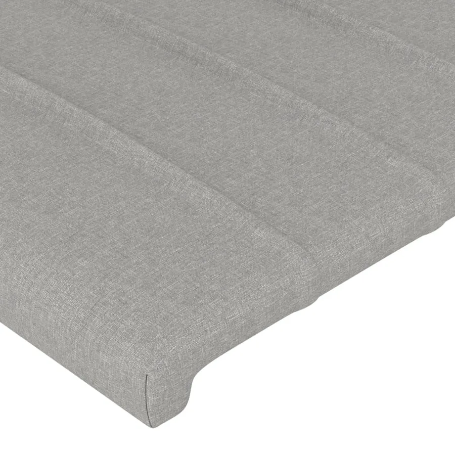 Tête de lit à LED Gris clair 100x5x118/128 cm Tissu - 5