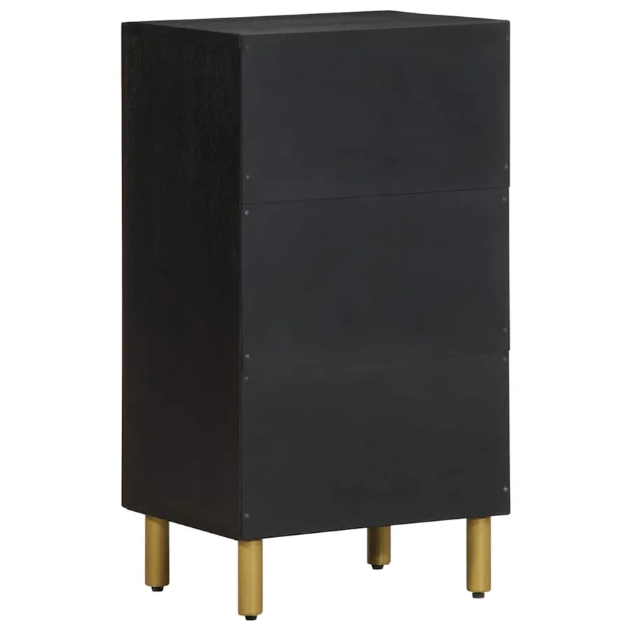 Buffet noir 40x33x75 cm bois d'ingénierie - 5