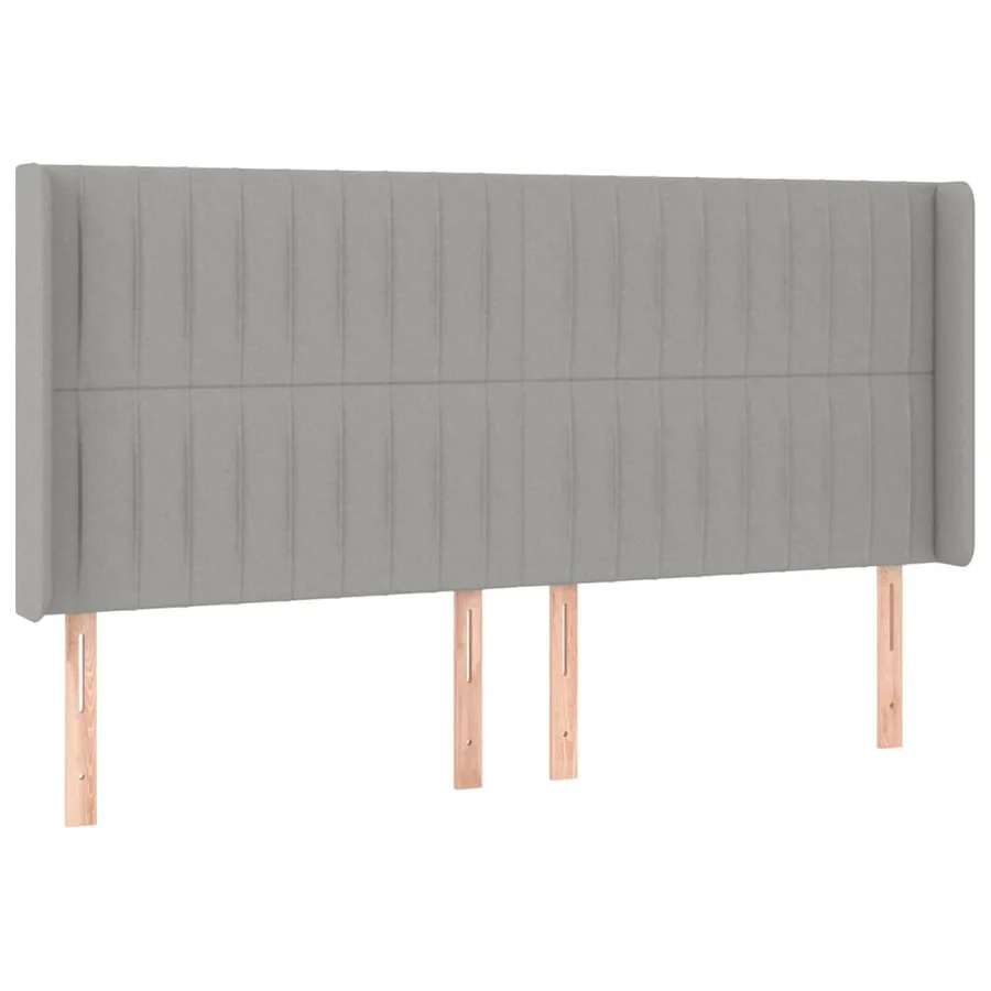 Tête de lit à LED Gris clair 203x16x118/128 cm Tissu - 3