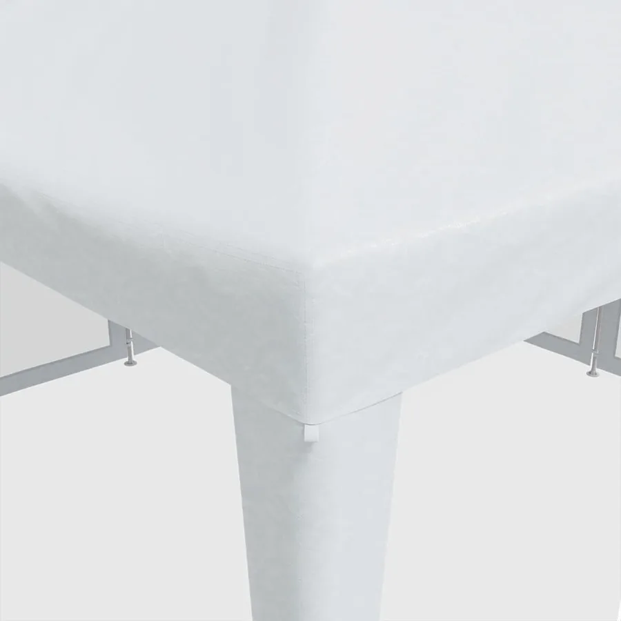 Tente de fête avec 8 parois latérales en maille blanc 4x4m PEHD - 7